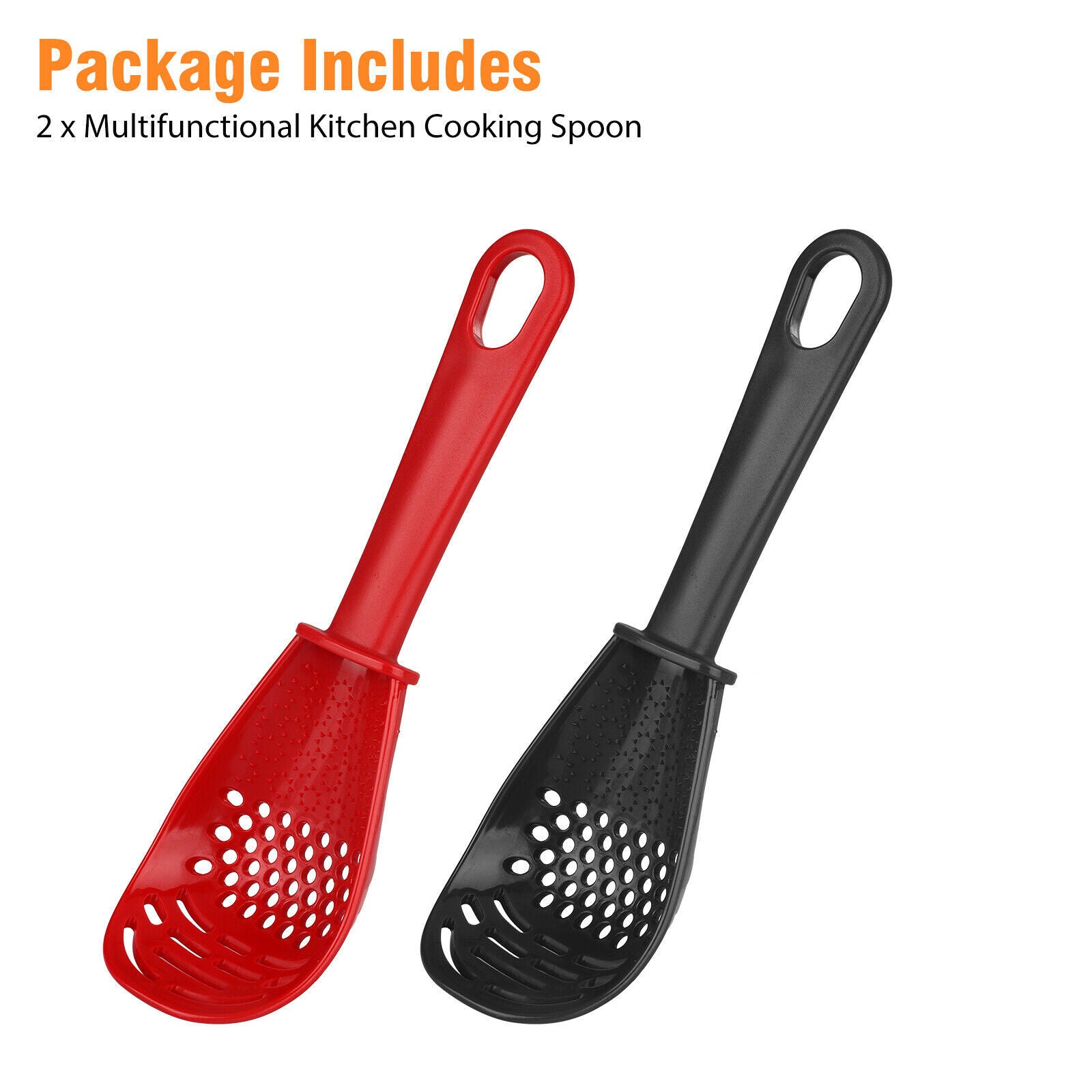 2PCS Kitchen Cooking Spoon Tool Multifunction Scoop Soup Skimmer Heat Resistant Kitchen Cooking Spoon